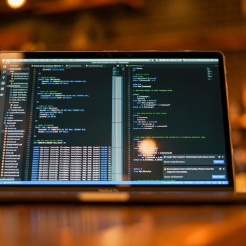 Computer code on a laptop